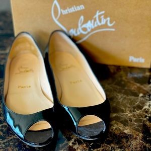 Christian louboutin patten peep toe size 10 1/2. Box included